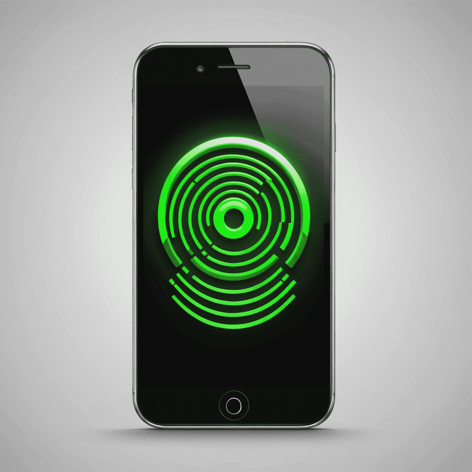mobibari_com logo - a stylized neon green mobile phone icon with signal waves