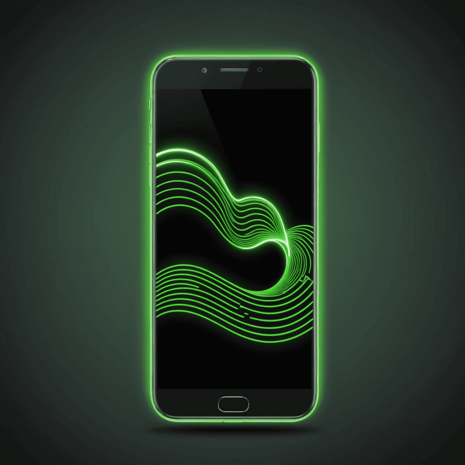 mobibari_com logo - a stylized neon green mobile phone icon with signal waves
