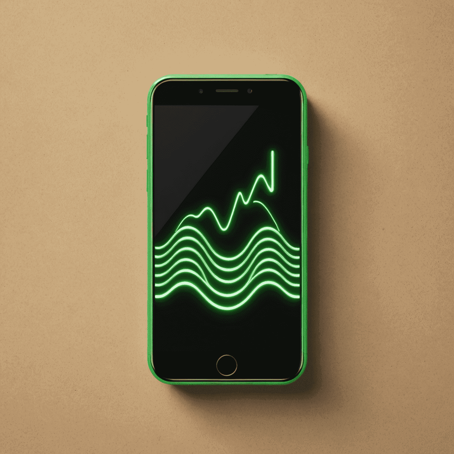 mobibari_com logo - a stylized neon green mobile phone icon with signal waves