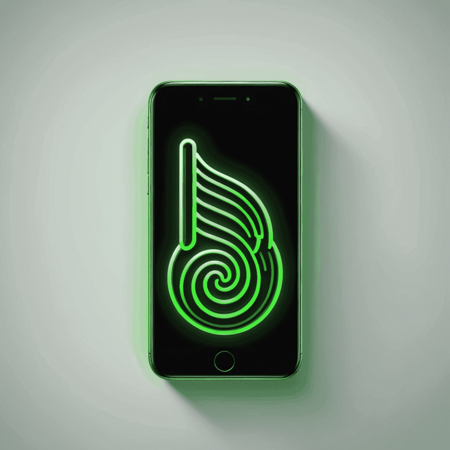 mobibari_com logo - a stylized neon green mobile phone icon with signal waves