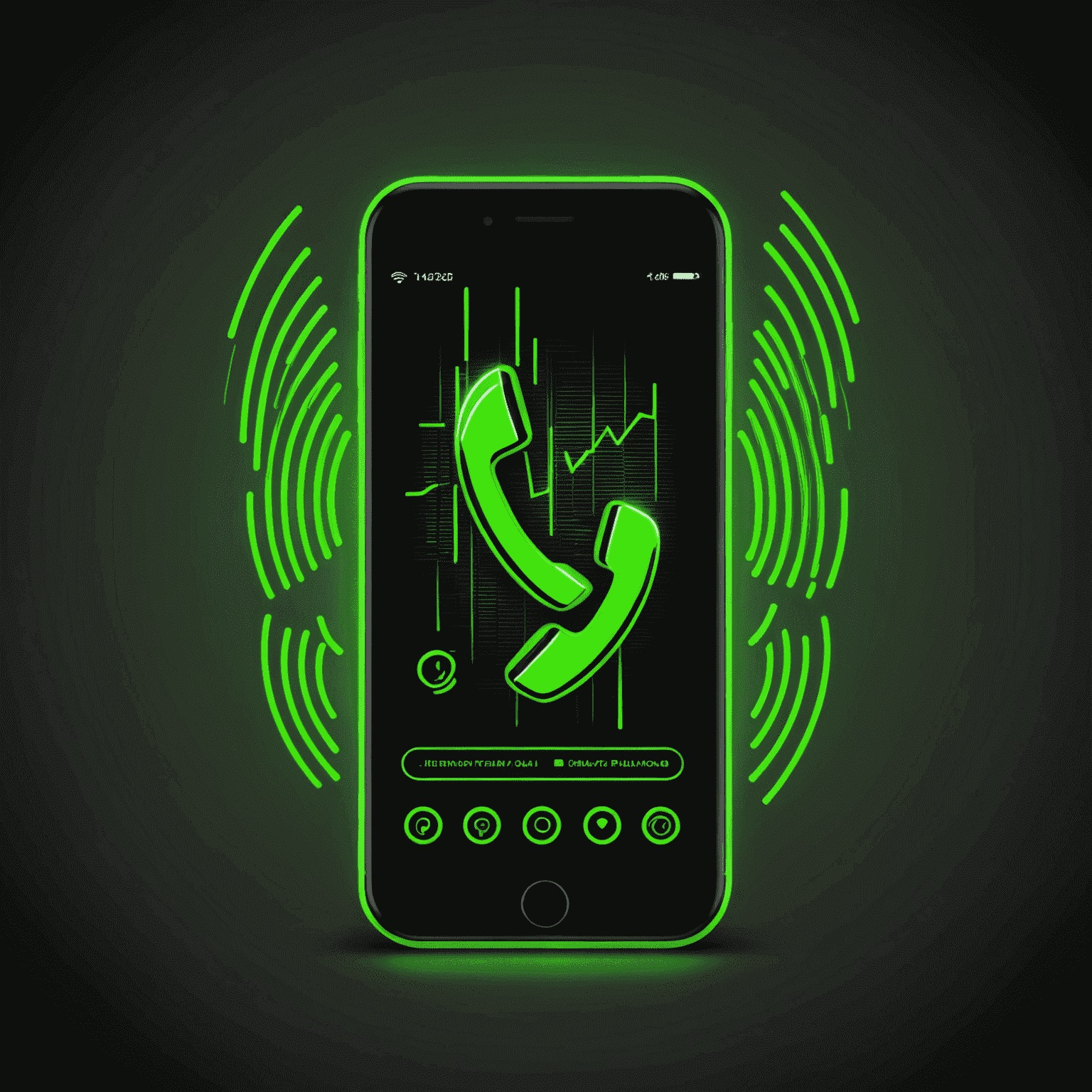 A neon green phone icon with sound waves, representing voice calling plans for New Zealand