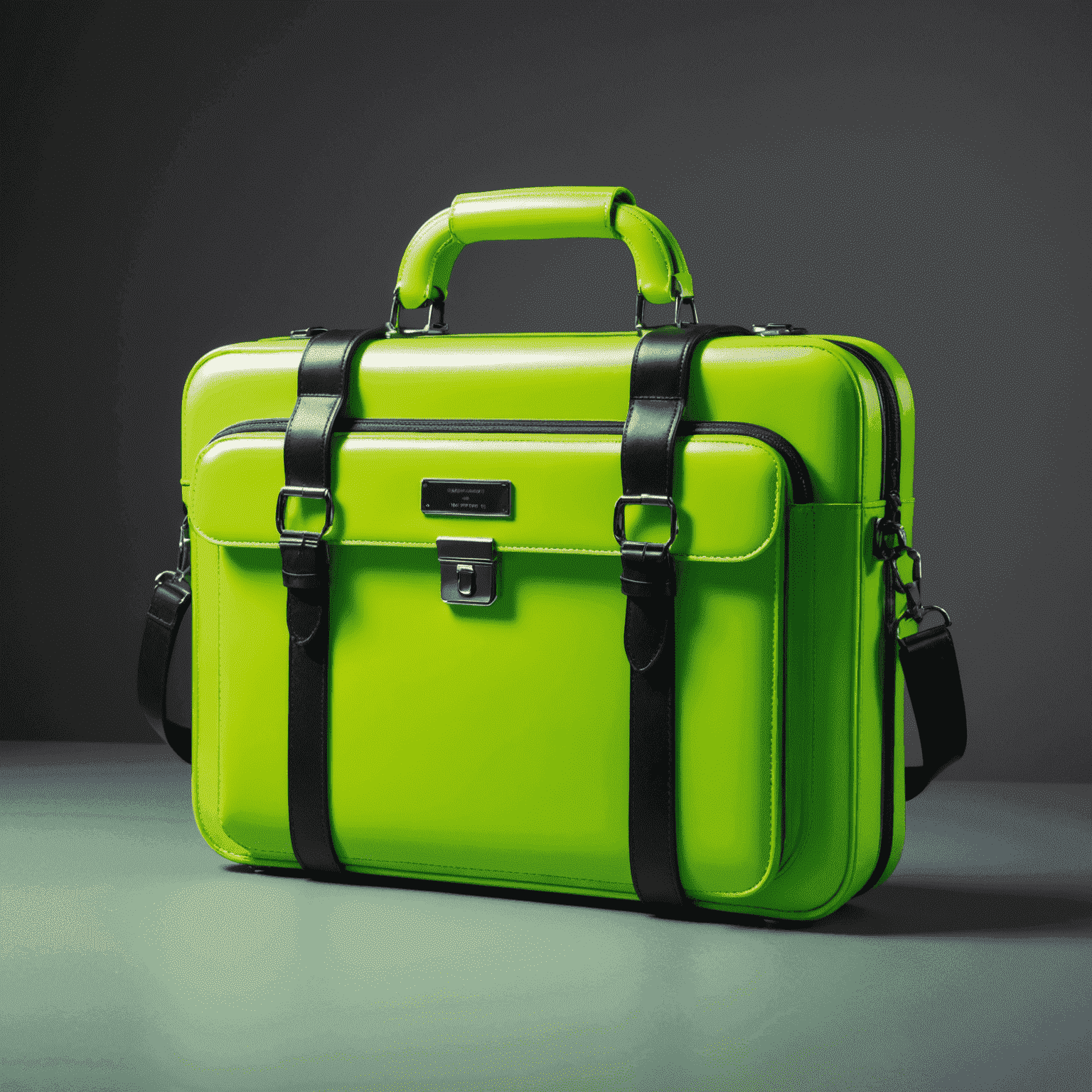 A neon green briefcase with a phone inside, illustrating specialized communication services for New Zealand businesses